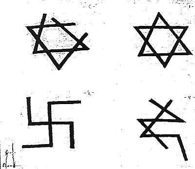 Jewish star morphing into swastika (Egypt)