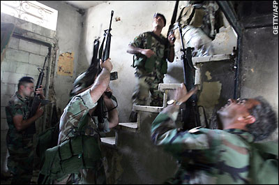 Lebanese soldiers launch an assault on Palestinian 