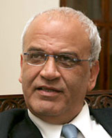 Chief PLO negotiator Saeb Erekat. (Lior Mizrahi)